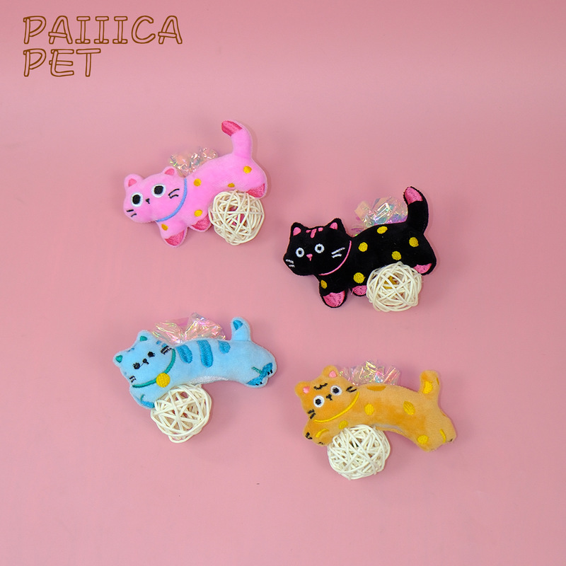 Cat Toys, Catnip Plush, Cat Rattan Ball, Rattling Paper, Chewing to Relieve Boredom, Hamburger Cat Toys, Cross-Border Manufacturers Wholesale