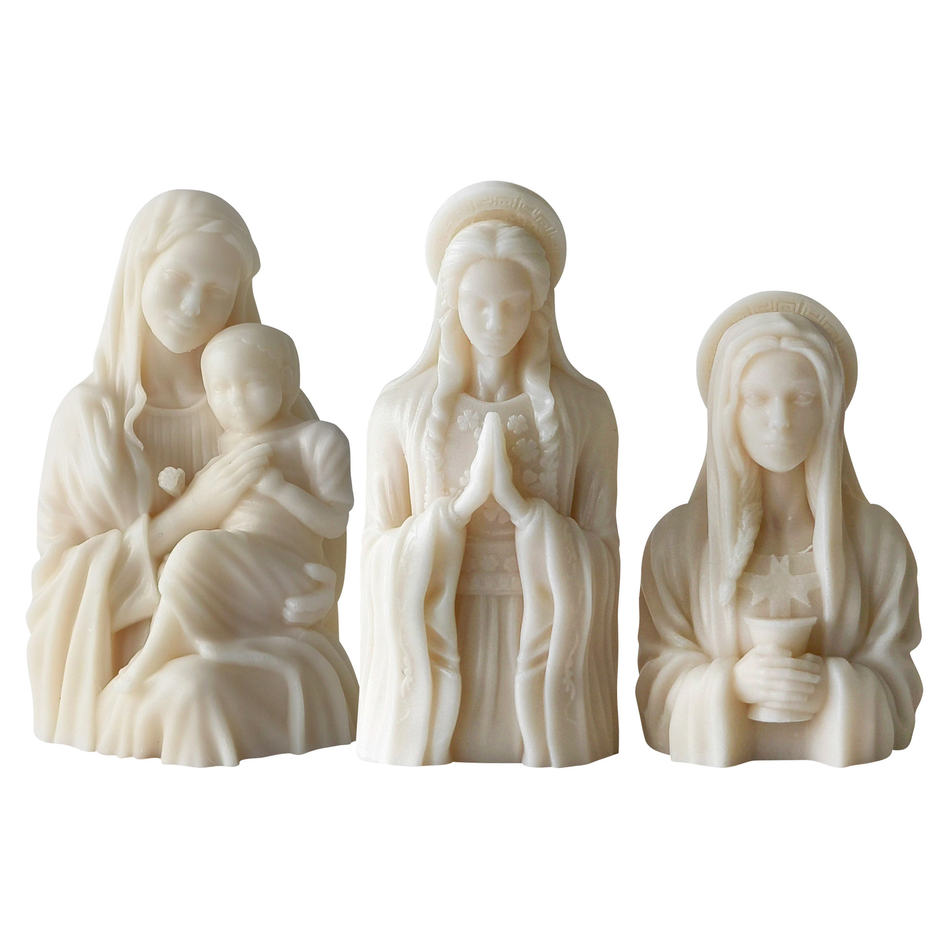 Jiahuimei madre con niños aromaterapia vela de silicona molde DIY epoxi cuerpo vela diosa estatua herramienta abrasiva