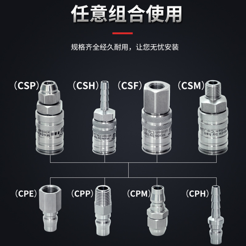 Festool Smc Vacuum Negative Pressure Quick Connector 304 Stainless Steel Pneumatic C-Type Connector Self-Locking Quick Connector