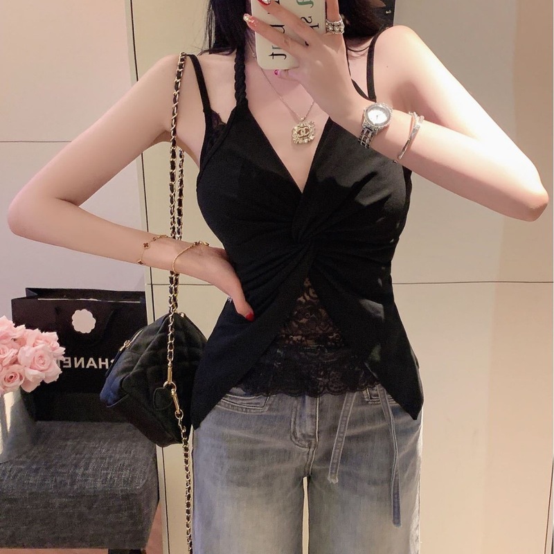 5518 レーヨン Pure Desire レースサスペンダーバック女性用オールインワン固定胸パッド付きスリムで多用途なボトムストップ|undefined