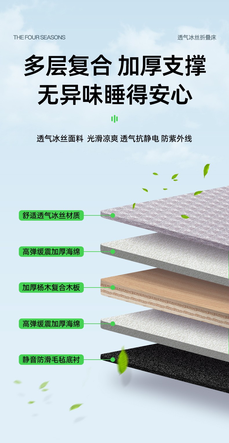 Car Rear Seat Single-Sided Ice Silk Sleeping Mat, Foldable Car Mat, Universal for Sedans, No Inflation Needed, Car Travel Bed
