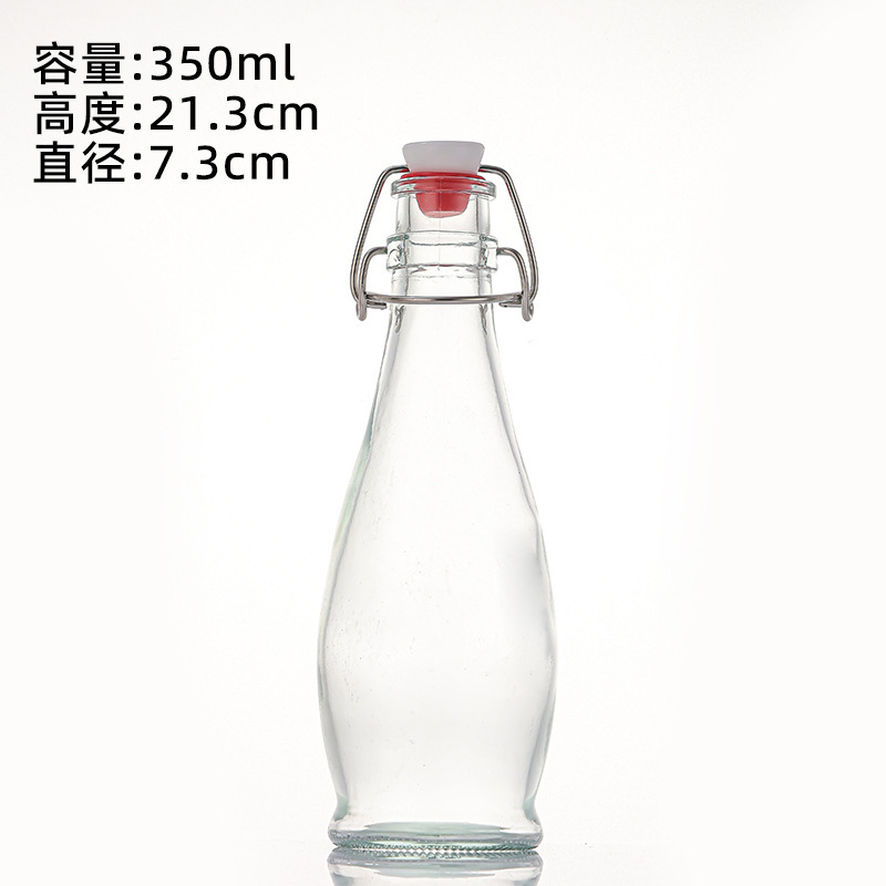 透明果酒饮料瓶乐扣密封酵素瓶自酿白酒葡萄酒分装玻璃酒瓶空瓶|undefined