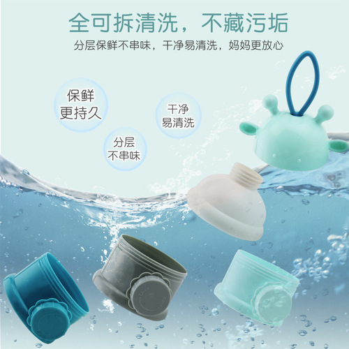 Baby milk powder box, portable out-and-out food supplement, baby repackaged small rice noodle box, sealed milk powder compartment storage tank