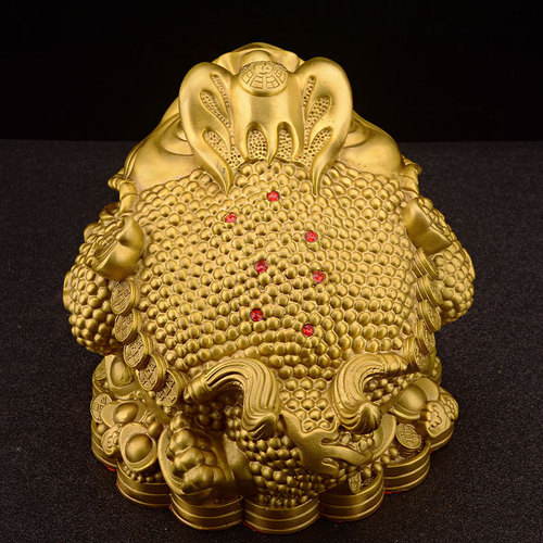 Brass Golden Toad Ornaments Brass Fortune Gathering Bagua Golden Toad Three-legged Toad Shop Office Decoration Opening Gift