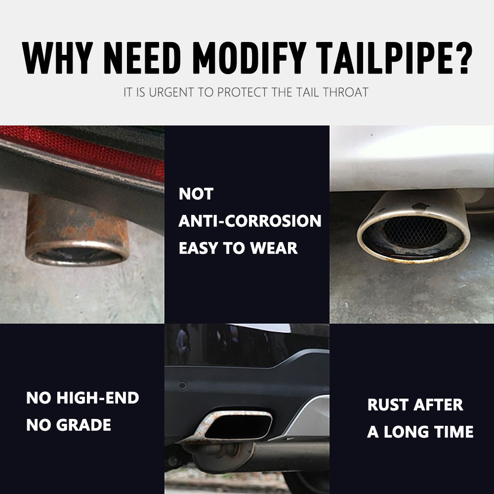 Car exhaust pipe modification suitable for 10-14 years Porsche Cayenne single layer bilateral four outlet exhaust pipe tail throat