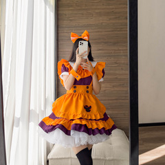 ハロウィンロリータのスカートのレストランの仕事の服装の日本のアニメのメイドの服装のコスプレの服