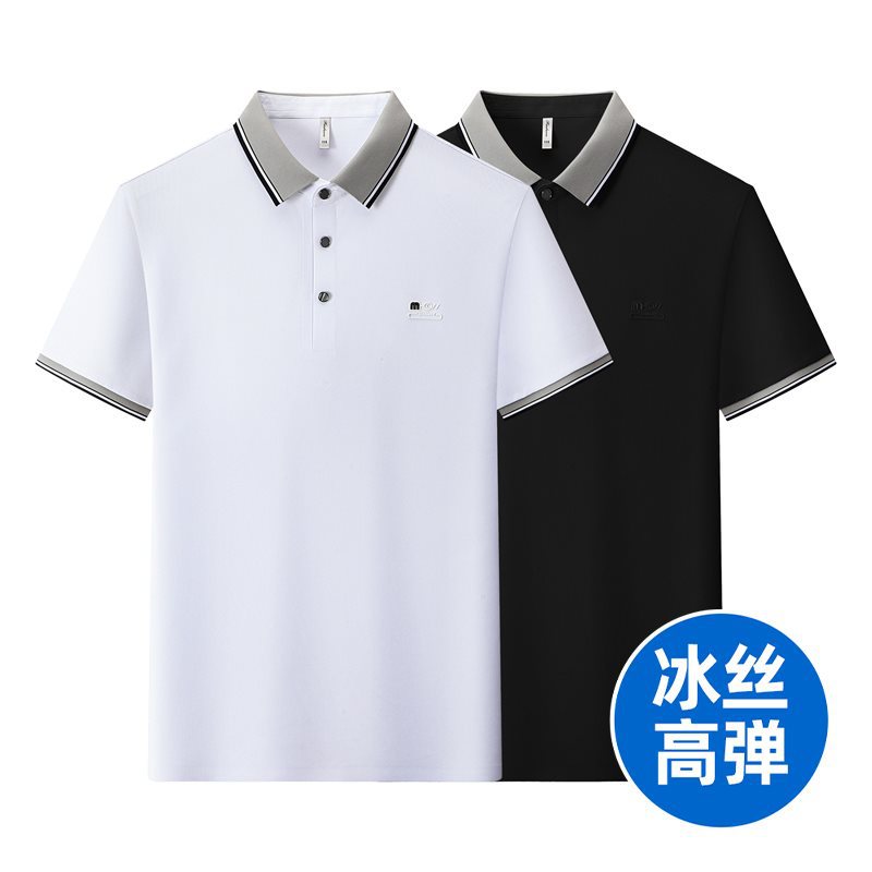 2026夏季翻领短袖T恤时尚男士中老年爸爸装商务休闲百搭Polo衫上