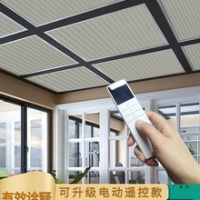 陽光房遮陽頂簾電動天窗全遮光天棚簾玻璃房頂隔熱防曬蜂巢簾