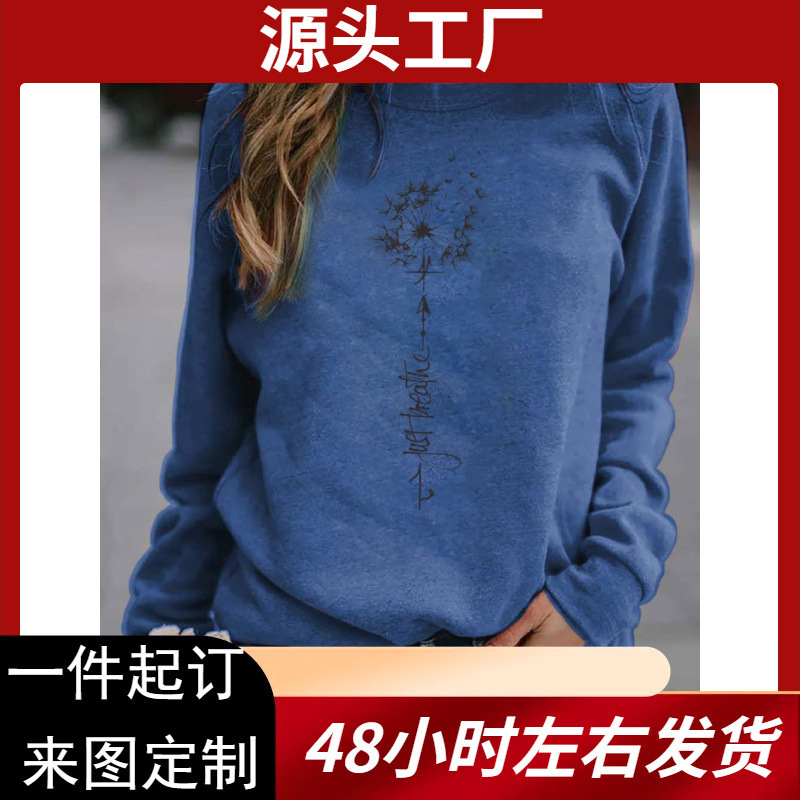 New women's sweater independent station shopify Amazon new Christmas printing plus size women's sweater