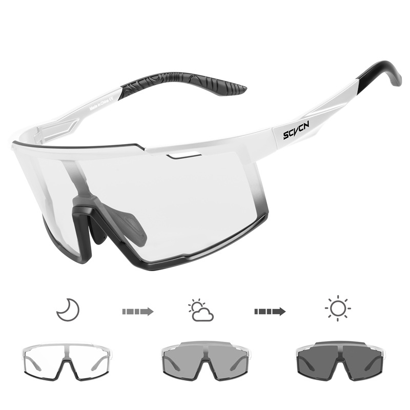 Gafas de Ciclismo Deportivo de PC, Cortavientos con Puente Nasal Ajustable, para Ciclismo de Carretera y Montañismo