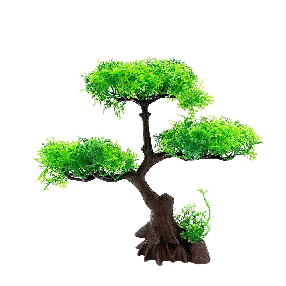 Acuario, acuario, acuario, acuario, acuario, hierba plástica, pino, árbol curvo, bonsai, planta, árbol, árbol, paquete de combinación de mascotas trepadoras