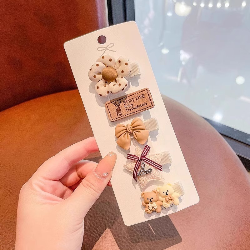 Niños lindos abrazaderas de pelo de tela para bebés, abrazaderas de pelo para bebés no lesionan el cabello para niños pequeños