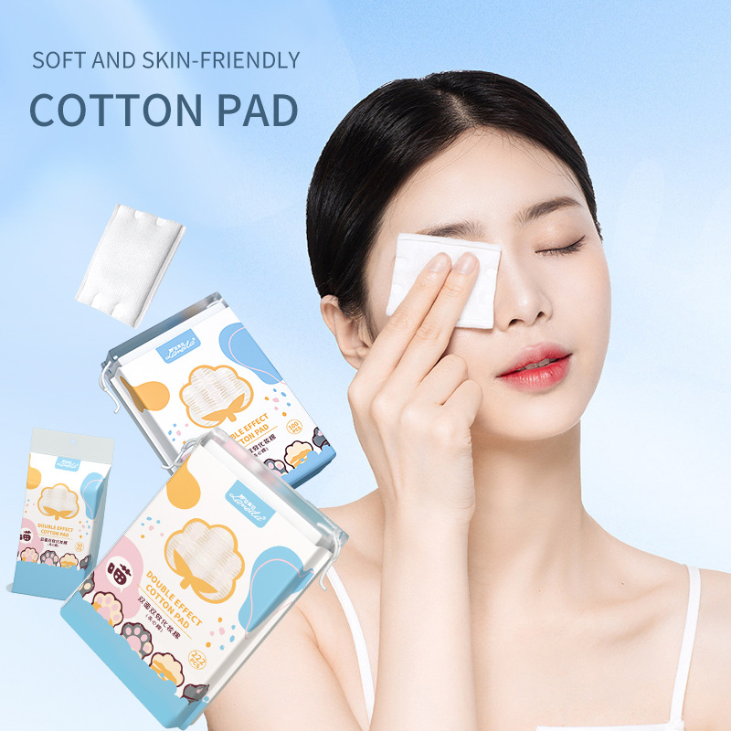 algodón cosmético OEM personalizado cuadrado de doble cara AB red convencional hoja de algodón sándwich