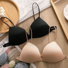 Sexy underwear for women with small breasts gathered and tied with side breasts triangle cup without steel rings student girl with thin back without trace bra