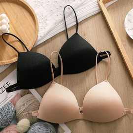 性感内衣女小胸聚拢收副乳三角杯无钢圈学生少女美背薄款无痕文胸