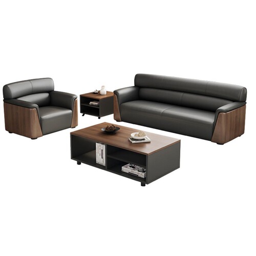 Office Sofa Set Modern Minimalist Business Reception Sofa with Coffee Table for Triple Manager's Office Meeting Room