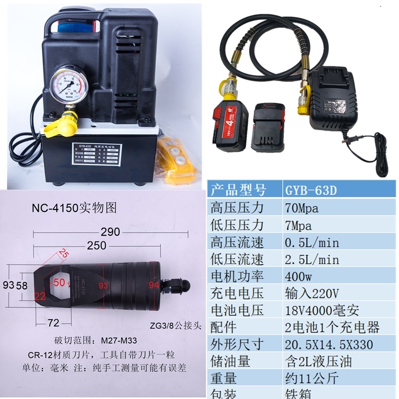 Cortador de Tuercas Hidráulico Eléctrico EC-2432 Recargable para Tuercas Oxidadas
