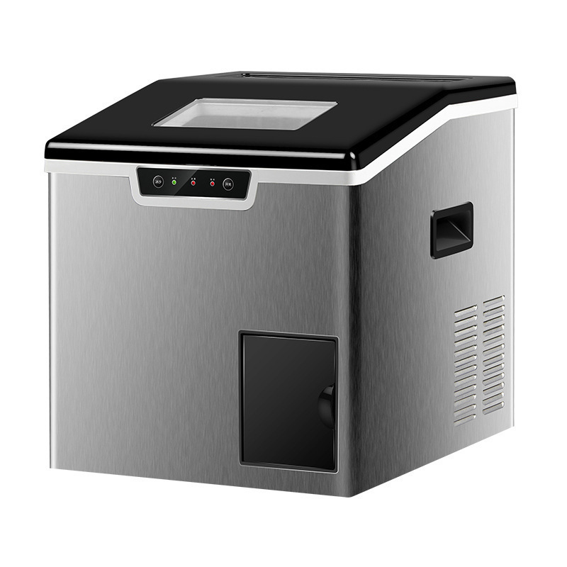 Cross-Border Ice Making Machine for Commercial Milk Tea Shops, 40kg Large Ice Cube Maker, Small Household Fully Automatic Ice Crushing All-In-One Machine