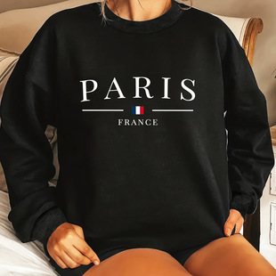 Cross-Border Export Europe and the United States Pinduoduo Temu Aliexpress Hot-Selling Letter Printed Large Size Round Neck Fashion Sweatshirt