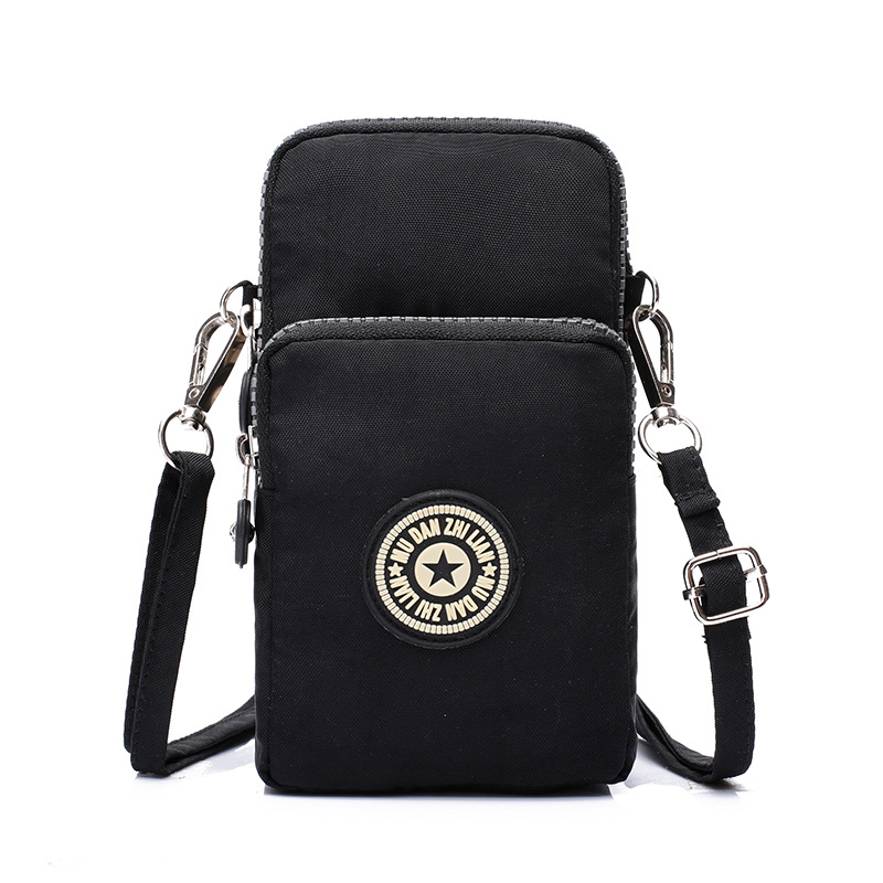 2023 New Phone Bag Korean Style Canvas Single Shoulder Bag Crossbody Nylon Zero Wallet Outdoor Running Bag Sports Arm Bag