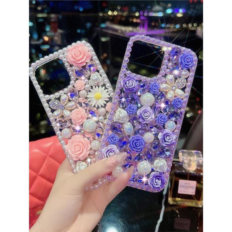 Suitable for Xiaomi 13/12S/10/11/12 Rhinestone Pearl Flower 11Pro Mobile Phone Case Xiaomi 9/8 All-Inclusive K30 Suitable for Xiaomi 13/12S/10/11/12 Rhinestone Pearl Flower 11Pro Mobile Phone Case Xiaomi 9/8 All-Inclusive K30