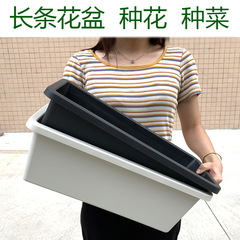 Planting pots, plastic flower pots, rectangular flower troughs, long flower pots, balcony vegetable planting, Holen planters, water-absorbing planting troughs