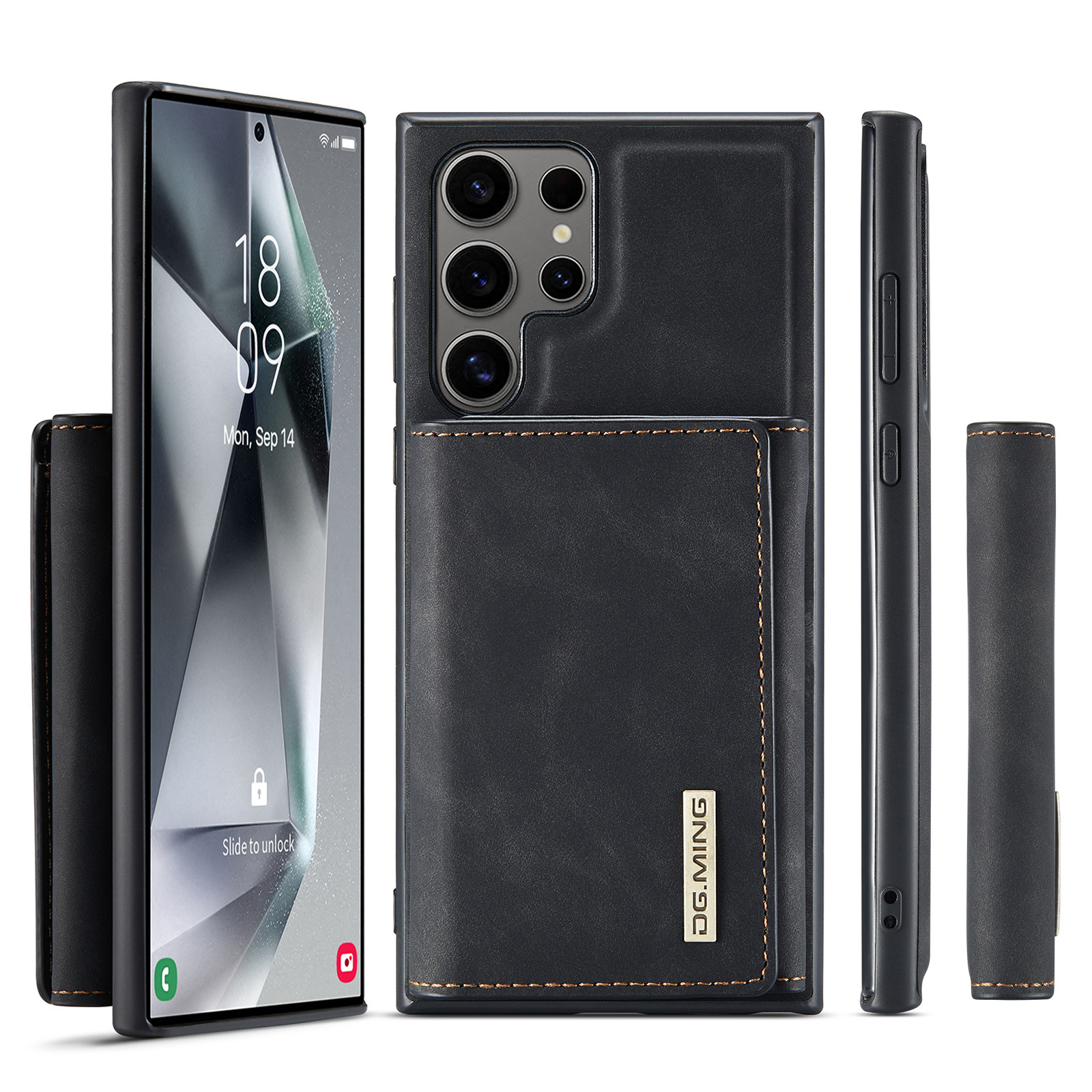 M1 für Samsung S24 Ultra Multifunktions-Geldbörsen-Schutzhülle S23 Ultra Magnetische geteilte Geldbörsen-Lederhülle_voghion.com