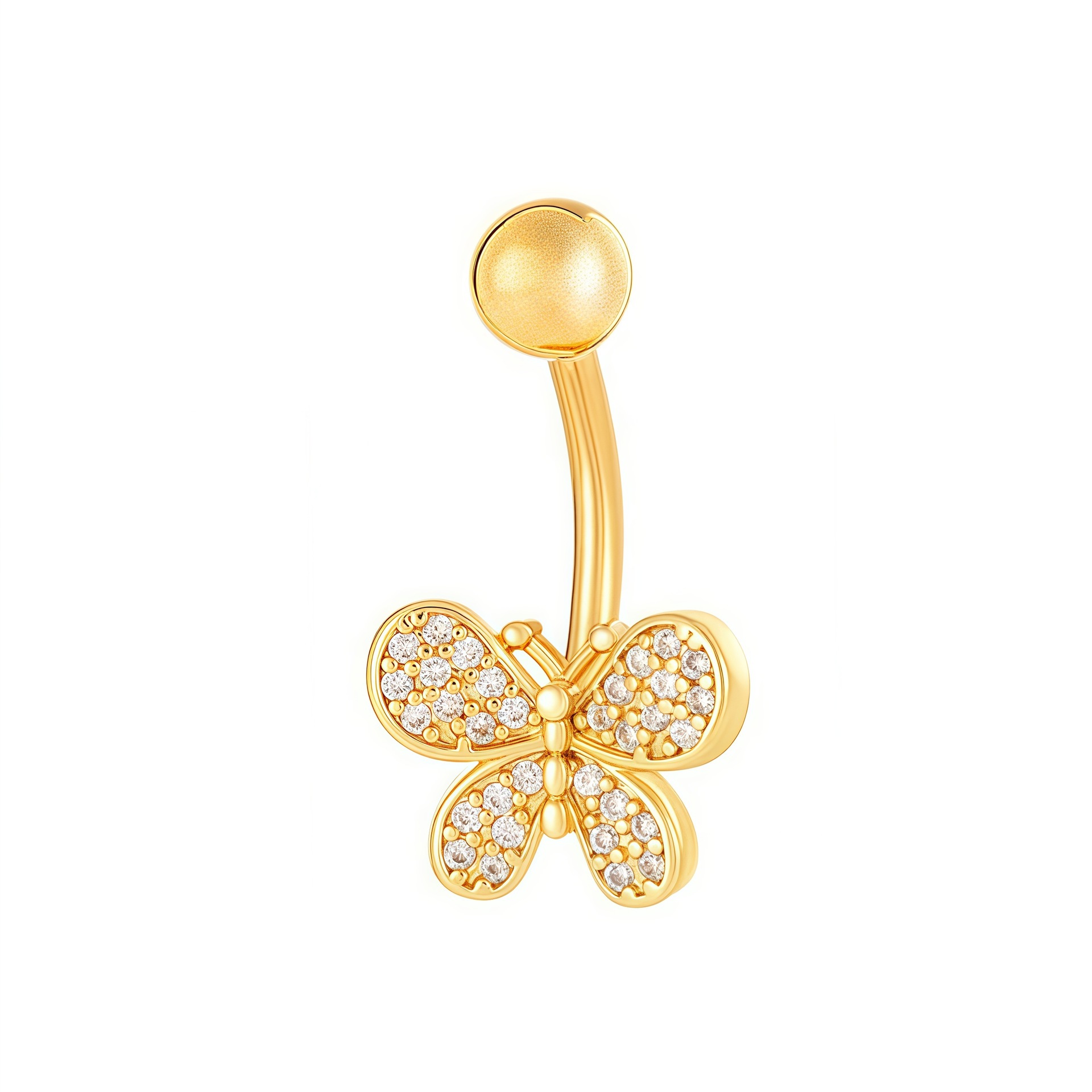 Piercing para ombligo de acero inoxidable con corazón y lazo_voghion.com