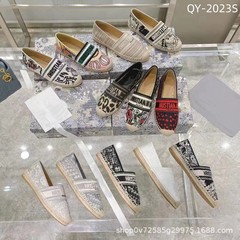 D's 2025 フィッシャーマンシューズ レディース オールシーズン フラット 刺繍 レイジー スリッポン レディース ストロー 通気性 レディースシューズ カジュアルシューズ