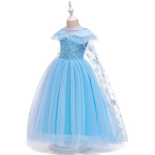 Children's Winter Fashion Elsa Princess Dress for Performance, Sparkling Sequin Children's Dress