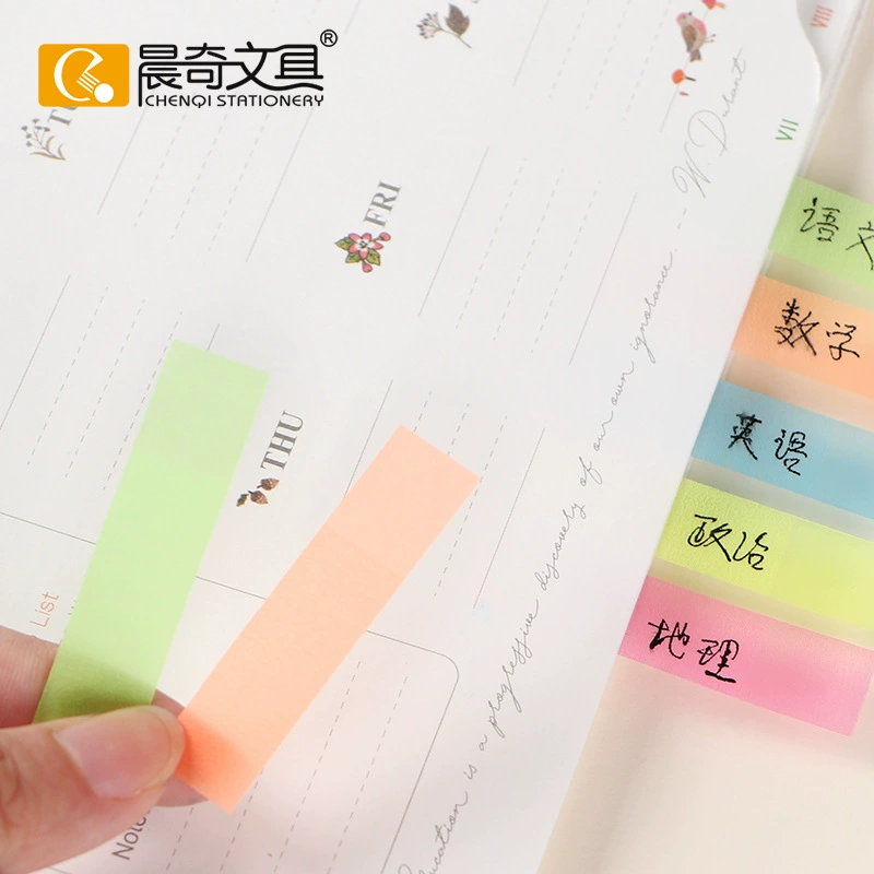 Stationery, fluorescence note, book with stickers, fresh sticker, 5 colors, classification