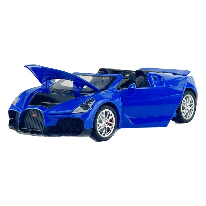 Lijiaxin modelo de coche de aleación 1:32 bugatdi Mistral Tire hacia atrás convertible coche deportivo modelo de coche de juguete adornos