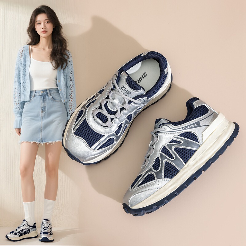 Zhr Retro Height-Increasing Casual Shoes 2025 Spring and Autumn New Versatile Lightweight Sports Shoes for Women from Quanzhou Zhr Retro Height-Increasing Casual Shoes 2025 Spring and Autumn New Versatile Lightweight Sports Shoes for Women from Quanzhou