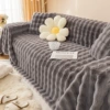 Imitation Rabbit Velvet Sofa Cover-Dark Gray