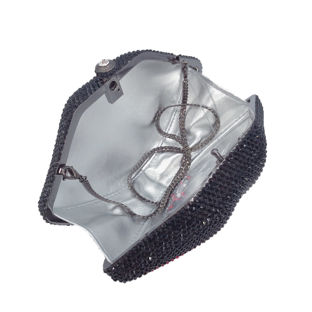 * Bolsa de diamantes de labios para la cena bolsas de gemas transfronterizas de diamantes de agua de mano bolsas de cadena de diamantes de estilo europeo y americano