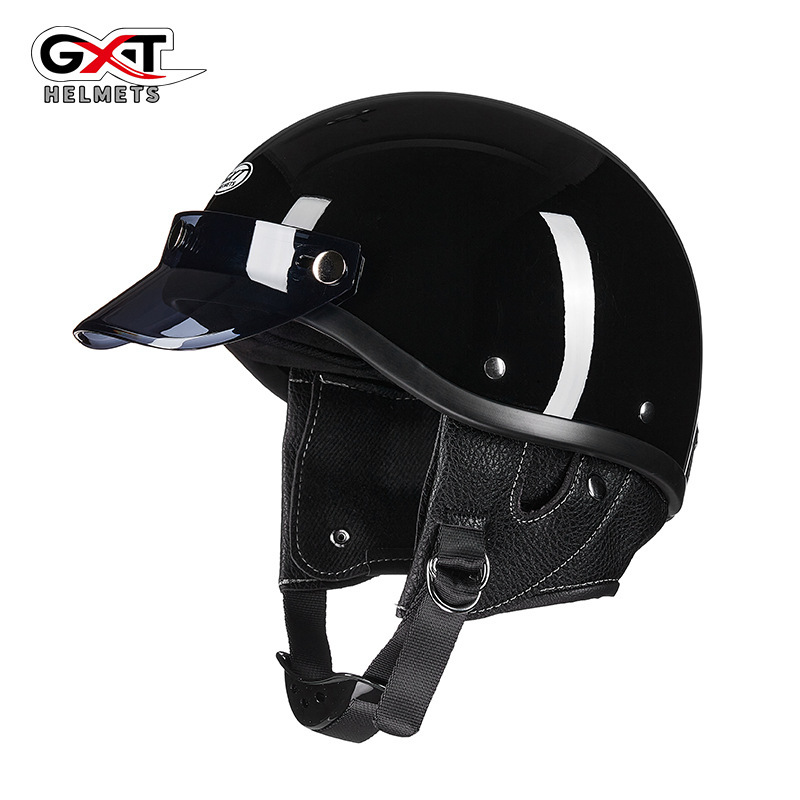 Universal BLD Electric Motorcycle Helmet Lightweight Helmet Unisex Retro Cruise Helmet (Motosiklet kaskı (dəbilqə)) - black-s