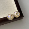 Fashionable zirconium, advanced earrings, light luxury style, western style, high-quality style