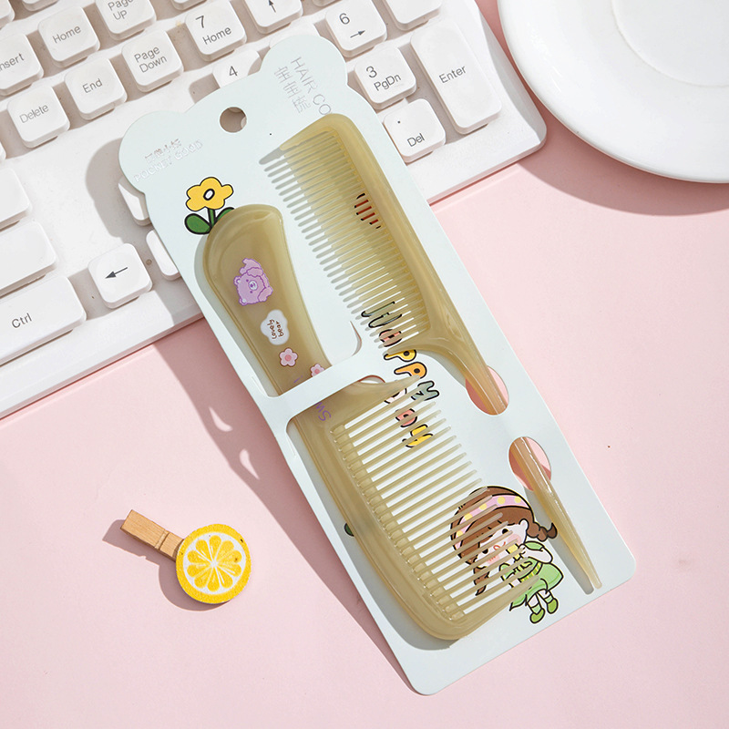 871 Juego de peine pequeño con patrón de dibujos animados Mini peine de peluquería para niños Peine portátil de dientes finos de cola puntiaguda para el cabello suave