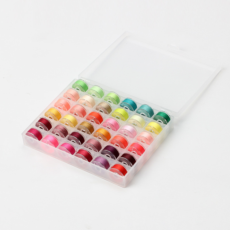 Tapa dura nueva lanzadera de comercio exterior, hilo pequeño en caja, hilo cosido a mano, hilo de cinta de 36, juego de lanzadera, 400 yardas, hilo de coser 402