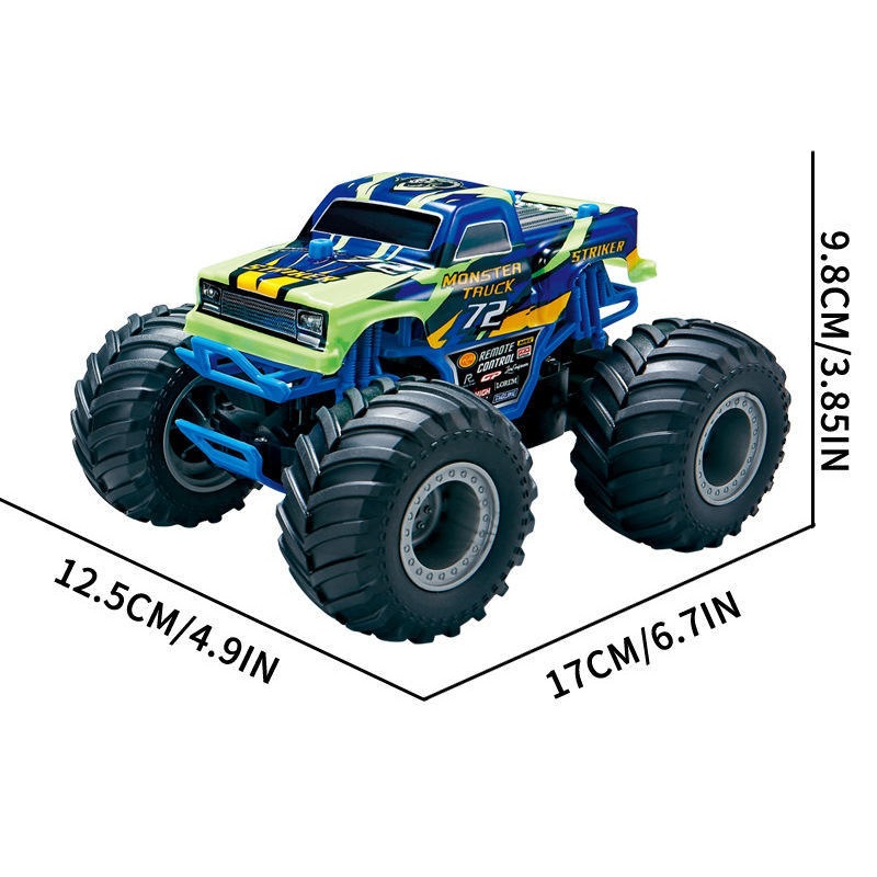 Transfronterizo 1: 28 cuatro vehículos controlados remotamente cuatro ruedas amortiguadores Bigfoot vehículo todoterreno modelo eléctrico para niños coche de carreras