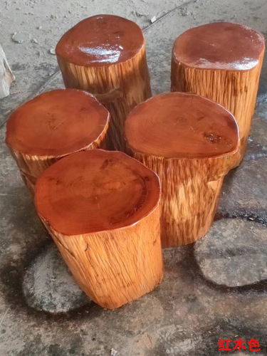 Root carving stool solid wood pedestal log stump base coffee table tea table large board stand wooden round log stool