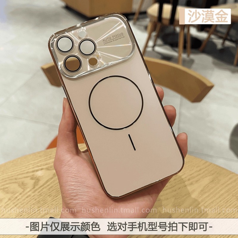 适用iPhone17手机壳镭射镜头大视窗细圈磁吸苹果16原机色磨砂硬套|undefined