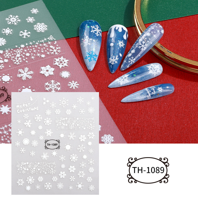 Zhengxiang 新しいインターネット有名人クリスマスネイルアートステッカー DIY ネイルアートデカールクロスボーダー雪だるまクリスマスツリー INS ネイルステッカー|undefined