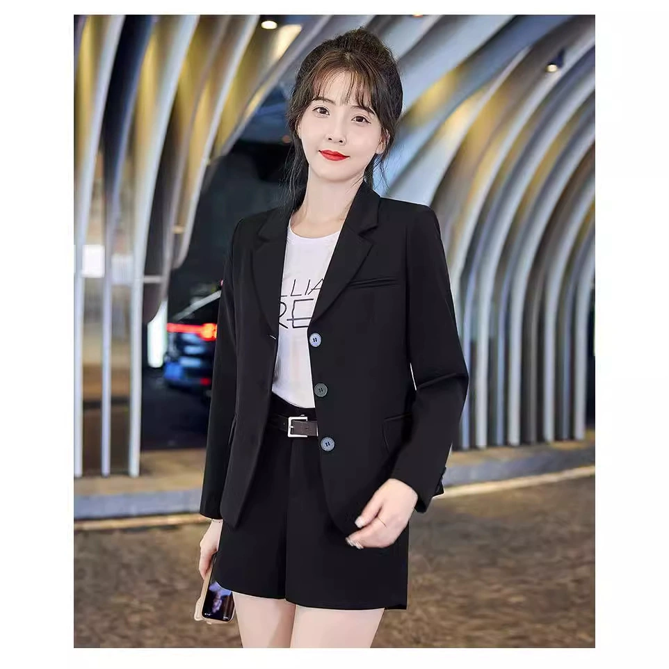 Черный пиджак для женщин, лето, весна и осень, миниатюрный 2022, новый тонкий короткий костюм в формальном стиле