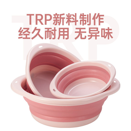 Foldable washbasin outdoor travel portable plastic foldable washbasin foldable plastic basin for laundry and vegetables