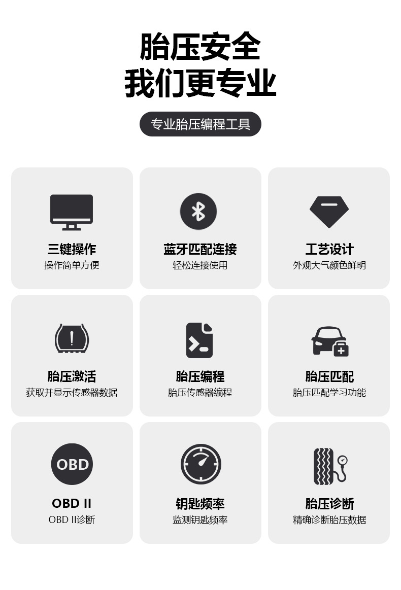 Tire Pressure Sensor Matching Device, Tire Pressure Activation Programming Learning Reset, Universal Tire Pressure Monitor for Cars