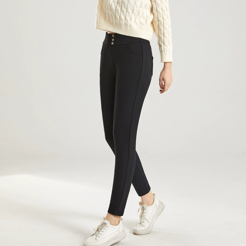 Зимние бархатные теплые брюки, гагачий пух, slim fit