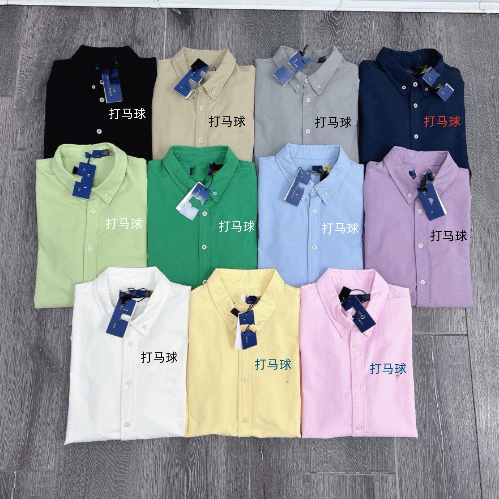 2025 Весенняя и Осенняя вышивка для мужчин и женщин с длинными рукавами рубашки деловая повседневная чистая топы для пони женские оксфордские рубашки