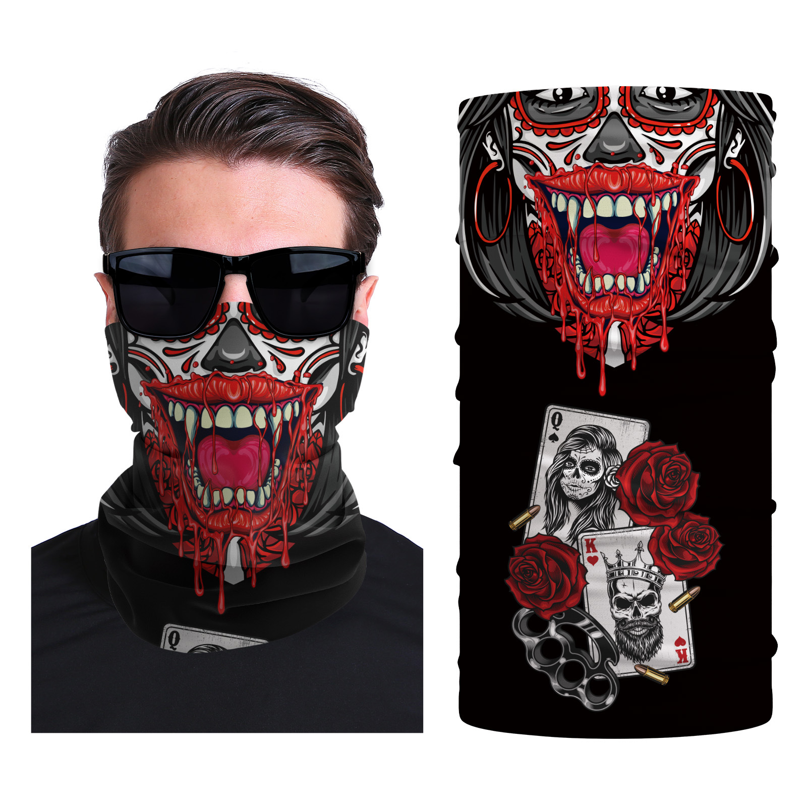 Xun hui transfronterizo media cara cráneo bufanda mágica sombrilla de viaje al aire libre máscara de equitación cuello de protección uv