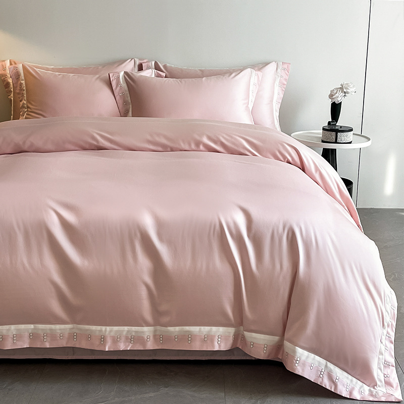 2025 nueva clase A 100 algodón de lana larga de Xinjiang algodón puro algodón de cuatro piezas ligero bordado de lujo algodón conjunto de cuatro piezas